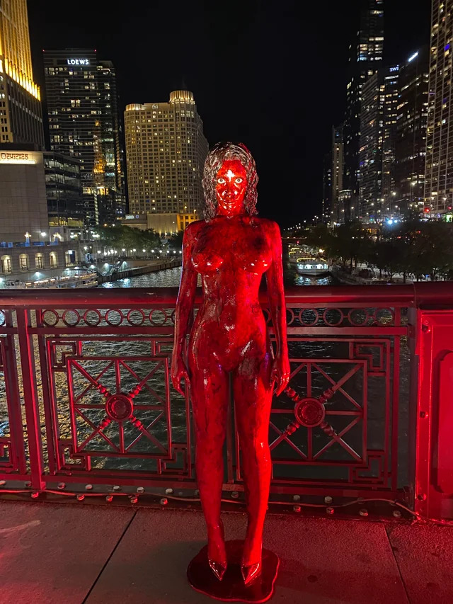 'Scarlet' wax figures that were placed around New York.